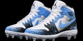 Carolina Blue Splatter Jordan 1 Mid Custom Cleats (Copy)